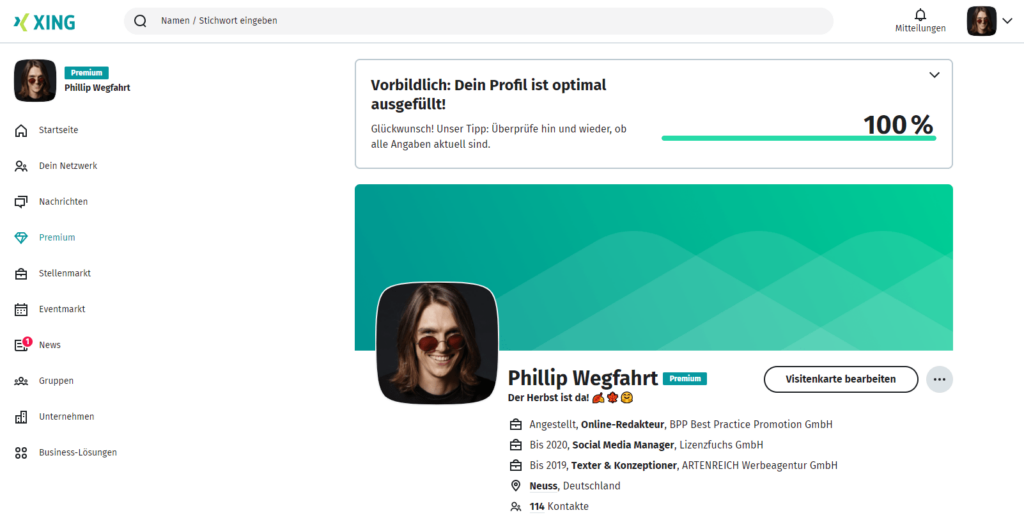 Xing Premium Profil Angaben